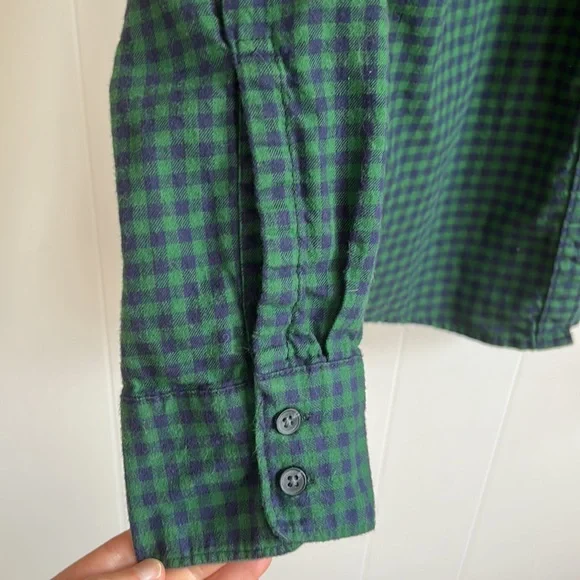 Eddie Bauer Flannel Green & Blue Gingham Women’s Size Small - Picture 6 of 14